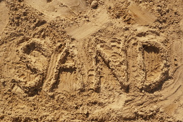 inscription on the sand