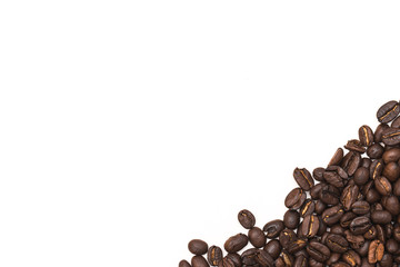 Coffee beans arranged on a table