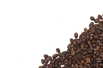 Coffee beans arranged on a table