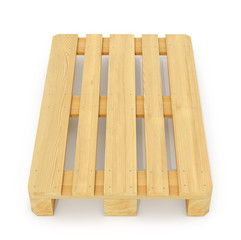 Wooden palette on a white background. Euro pallets. 3D illustration