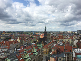 Fototapeta na wymiar Vista aérea de Wroclaw, Polonia