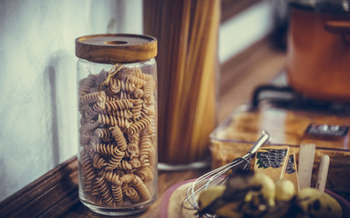 Macaroni In Glass Jar
