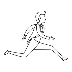 successful businessman running avatar character
