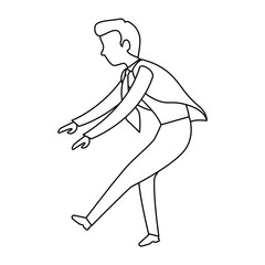 successful businessman climbing avatar character