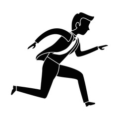 successful businessman running avatar character