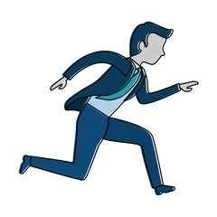 successful businessman running avatar character