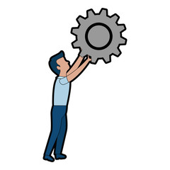 businessman with gear avatar character