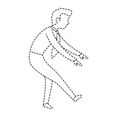 successful businessman climbing avatar character