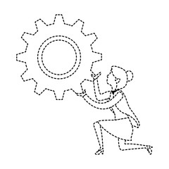 businesswoman with gear avatar character