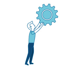 businessman with gear avatar character