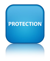 Protection special cyan blue square button