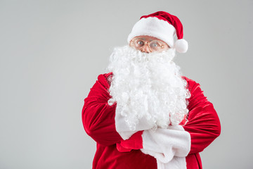 Man wearing Santa Claus costume