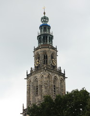 The Martinintower in the city of Groningen. The Netherlands