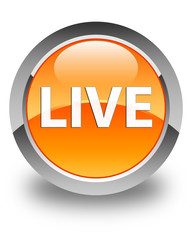 Live glossy orange round button