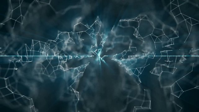 Plexus abstract network titles cinematic background.seamless loop.