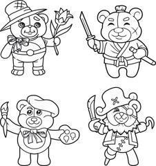 cartoon teddy bears set of images
