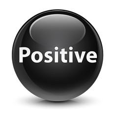 Positive glassy black round button