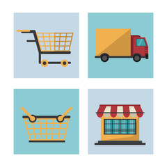 Shopping online icons icon vector illustration graphic design