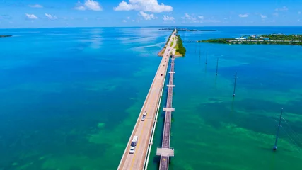 Acrylic prints Atlantic Ocean Road Road to Key West over seas and islands, Florida keys, USA.