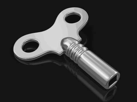 Winding key. Image with clipping path 