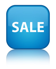 Sale special cyan blue square button