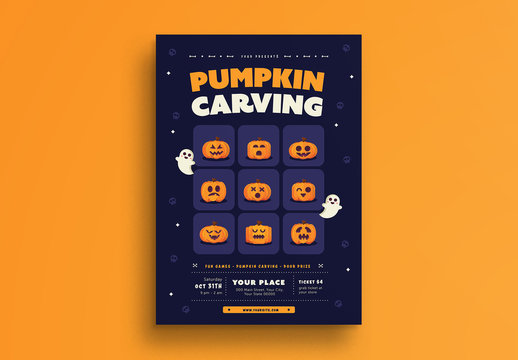 Halloween Pumpkin Carving Party Flyer 1