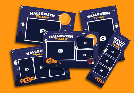 Set of 5 Halloween Party Photo Frames
