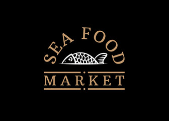 Sea food market logo. 