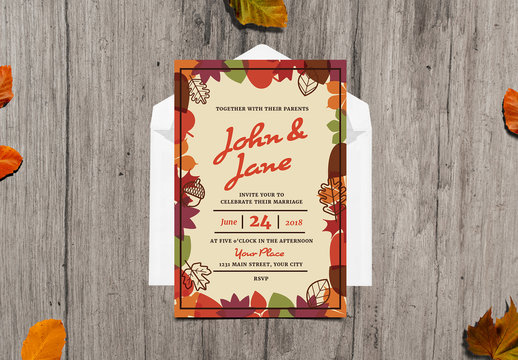 Autumn Themed Wedding Invitation 1