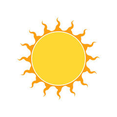 Yellow sun icon. Vector illustration