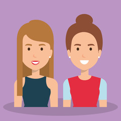 Fototapeta premium girls couple avatars characters