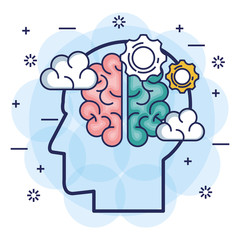 brain storming set icons