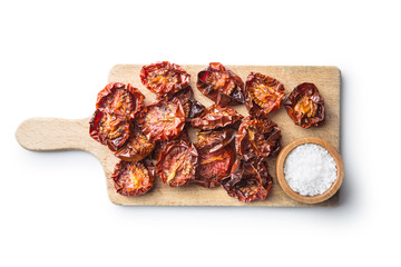 Tasty dried tomatoes and salt.
