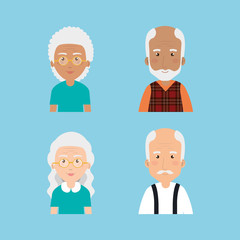 Fototapeta premium grandparents group avatars characters