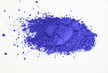 ultramarine pigment isolated over white - obrazy, fototapety, plakaty