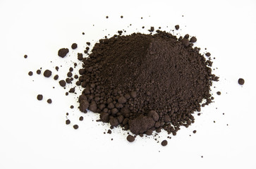 brown pigment isolated over white