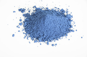 blue pigment isolated over white