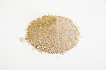 ochre pigment isolated over white