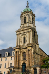 Fototapeta na wymiar Notre Dame en Saint Melaine Church (all that remains of the former Benedictine abbey) in the capital of the Brittany - Rennes. France.