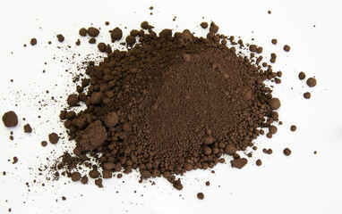 brown pigment isolated over white