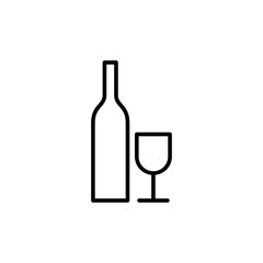 line alcohol icon on white background