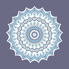 Decorative round element for creating an ornament. Bright mandala.
