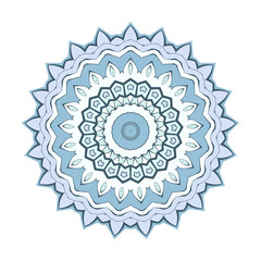 Decorative round element for creating an ornament. Bright mandala.