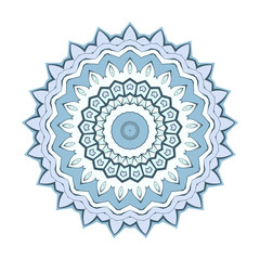 Decorative round element for creating an ornament. Bright mandala.