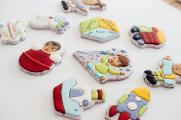 A set of bright figured gingerbread. Home cooking.