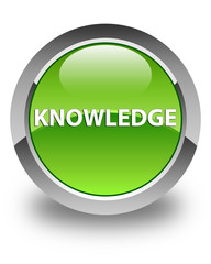 Knowledge glossy green round button