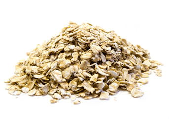 Haferflocken isoliert freigestellt auf weißen Hintergrund, Freisteller