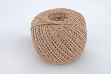 Jute string on white background
