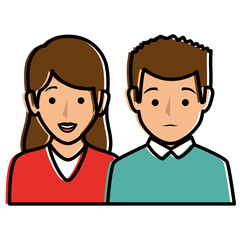 couple businesspeople avatars characters