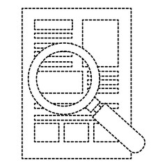 magnifying glass with curriculum vitae isolated icon